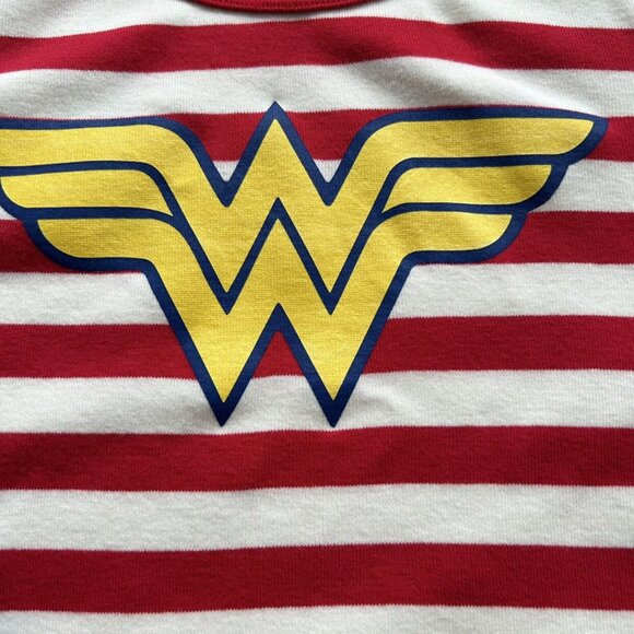 HA DC Wonder Woman Long John PJ Set Organic Cotton Size 130 (8) - Picture 2 of 6